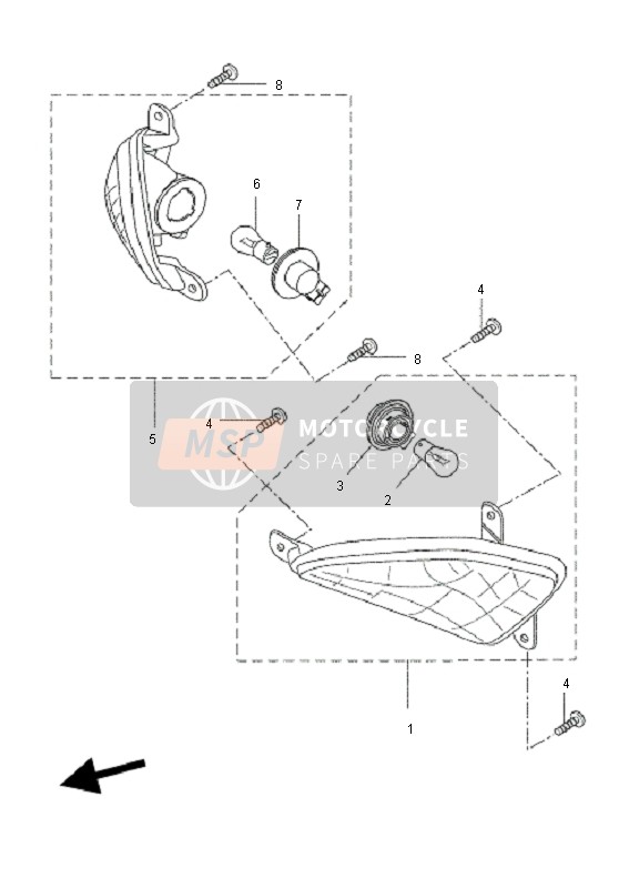 Yamaha VP125 X-CITY 2010 Luz intermitente para un 2010 Yamaha VP125 X-CITY